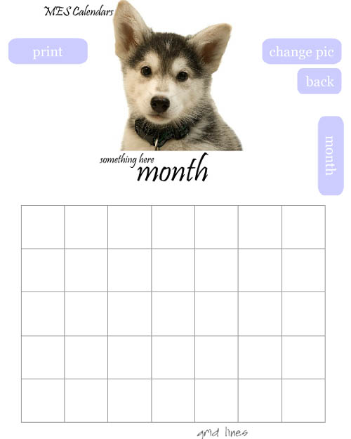 FREE PRINTABLE DOG and PUPPY CALENDARS