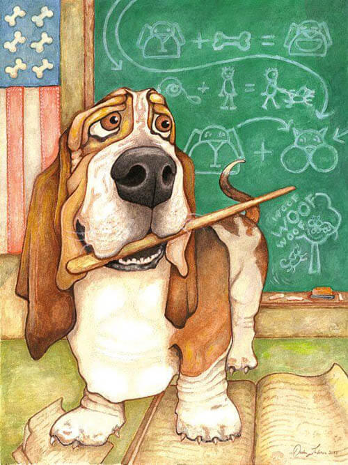 Dog & Puppy drawing, art, portraits, renaissance