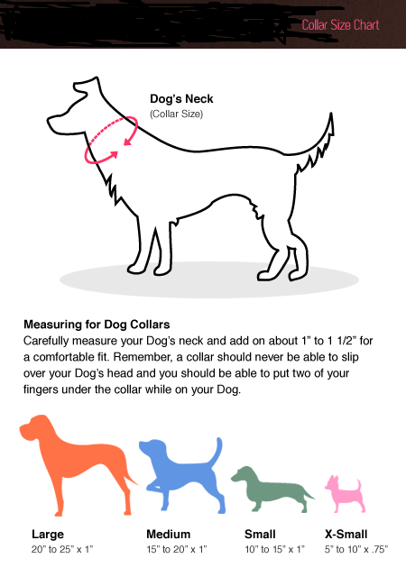 DOG COLLAR, HARNESS, MUZZLE SIZE, DOG SIZE MEASURE CHART & CALCULATOR