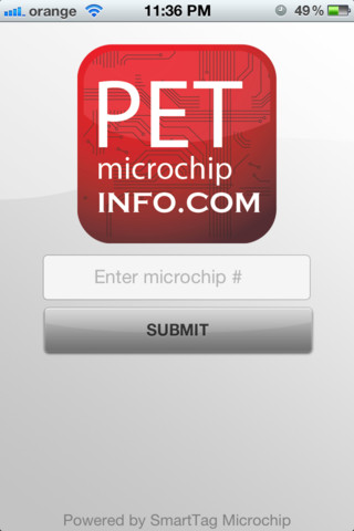 PET MICROCHIP IPHONE APPLICATION