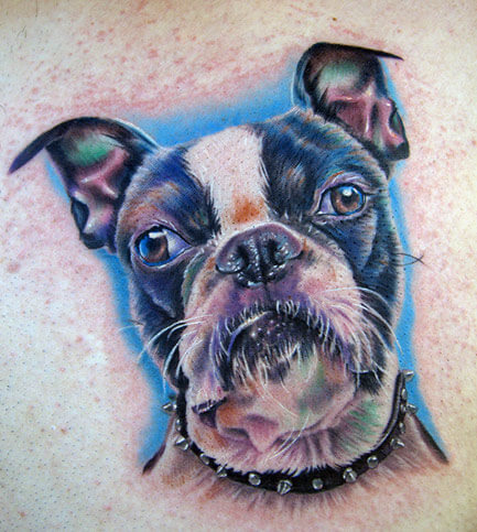 DOG TATTOO DESIGNS - AMAZING, STUNNING, WONDERFUL, 3D, COLORIFIC, ART, PORTRAITS, INK, PERMANENT, DOG TATTOOS FOR MAN & WOMAN