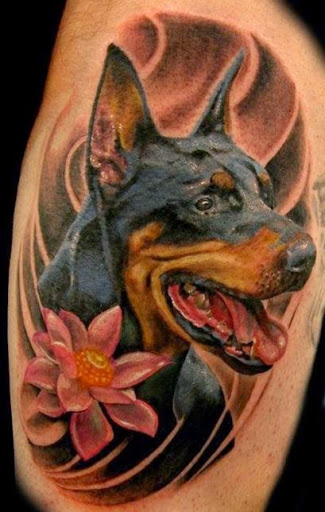 DOG TATTOO DESIGNS - AMAZING, STUNNING, WONDERFUL, 3D, COLORIFIC, ART, PORTRAITS, INK, PERMANENT, DOG TATTOOS FOR MAN & WOMAN