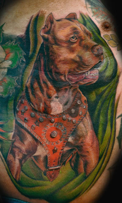 DOG TATTOO DESIGNS - AMAZING, STUNNING, WONDERFUL, 3D, COLORIFIC, ART, PORTRAITS, INK, PERMANENT, DOG TATTOOS FOR MAN & WOMAN