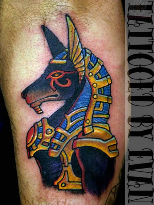 ANCIENT ANUBIS MYTHOLOGICAL DOG TATTOO DESIGNS