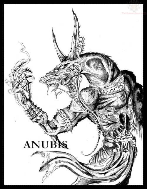 ANCIENT ANUBIS MYTHOLOGICAL DOG TATTOO DESIGNS