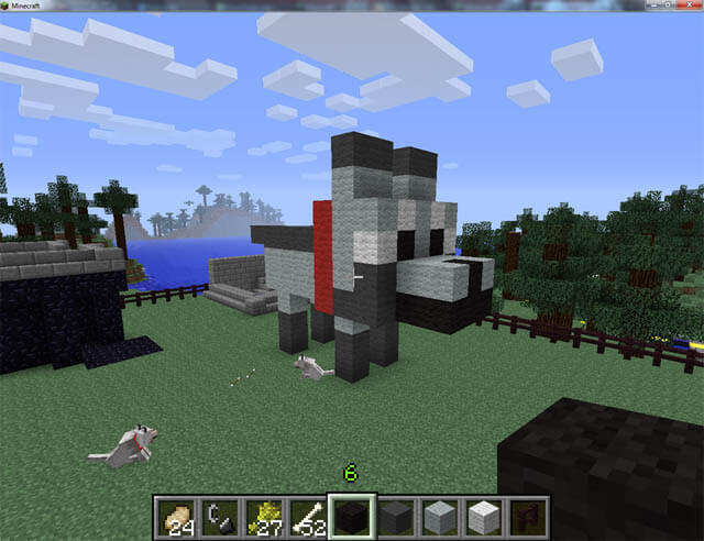 Minecraft Dog Statues