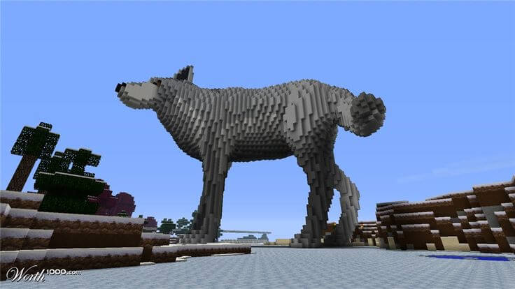 Minecraft Dog Statues