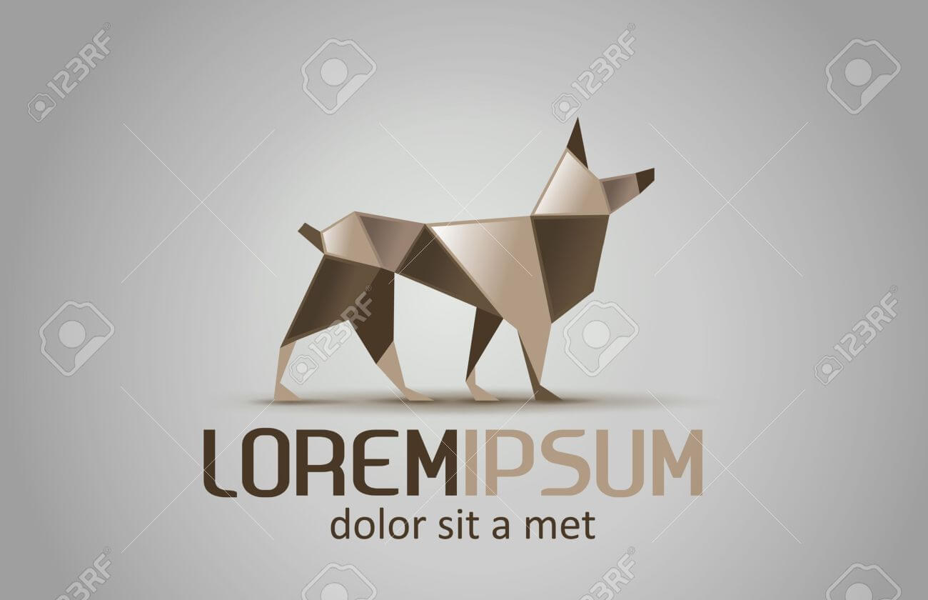 Dog Origami Logo Design