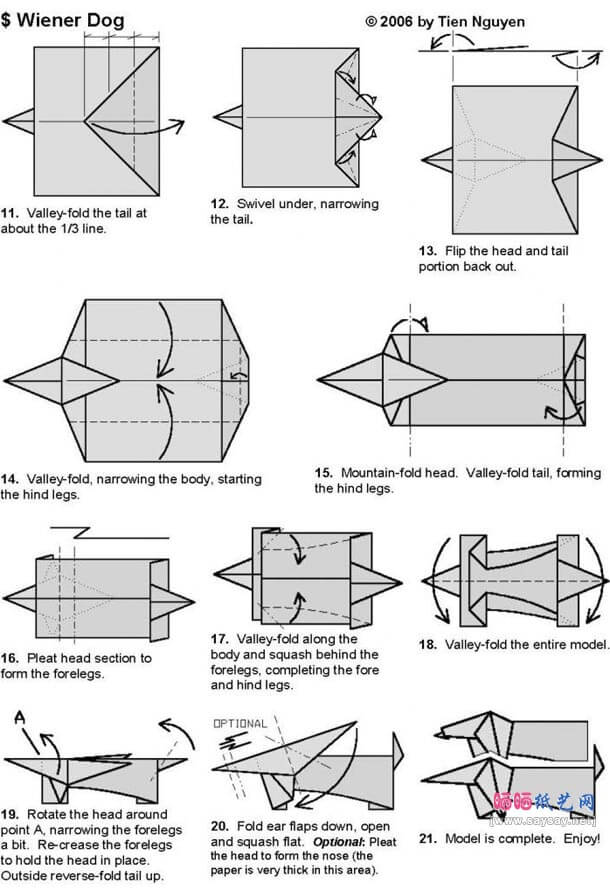 Dog Origami Making Instructions