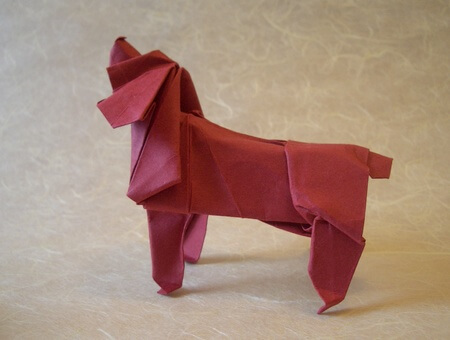 Cocker spaniel by Satoshi Kamiya (Press to Buy online this Origami Dog Template)