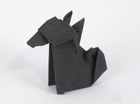Japanese dog by Kunihiko Kasahara (Press to Buy online this Origami Dog Template)