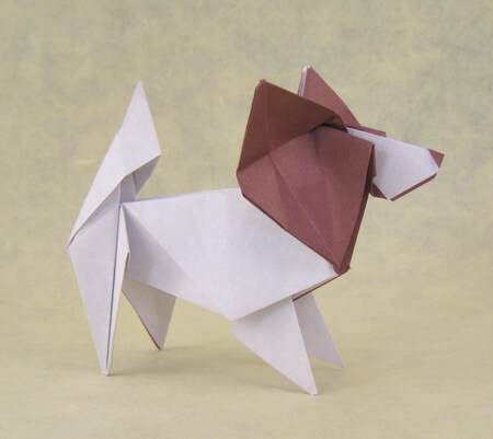 Papillon dog by Jun Maekawa (Press to Buy online this Origami Dog Template)