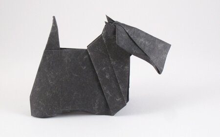 Scottish Terrier by Makoto Yamaguchi (Press to Buy online this Origami Dog Template)
