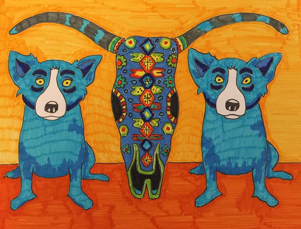 DOG ART, DRAWINGS, PAINT by George Rodrigue