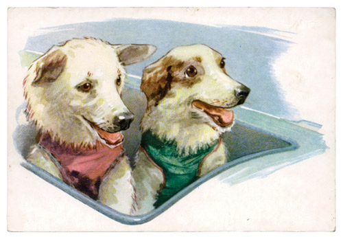 SOVIET SPACE DOG DRAWINGS