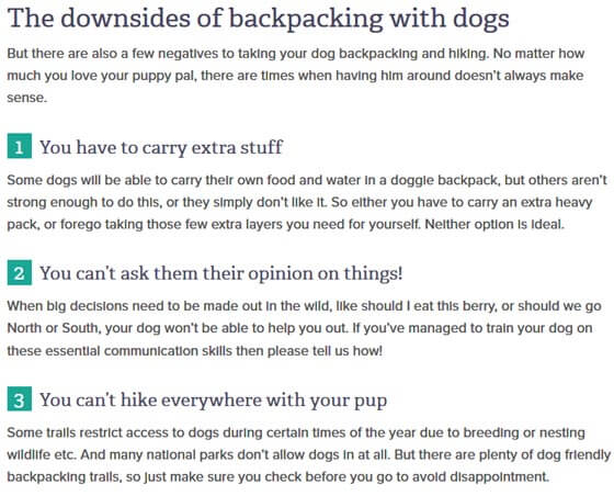 BACKPACKING WITH YOUR DOG
