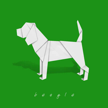 Dog and Puppy Origami Logo Design
