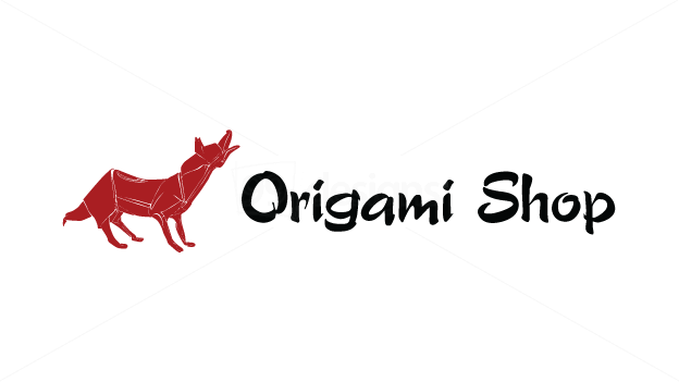 Dog and Puppy Origami Logo Design