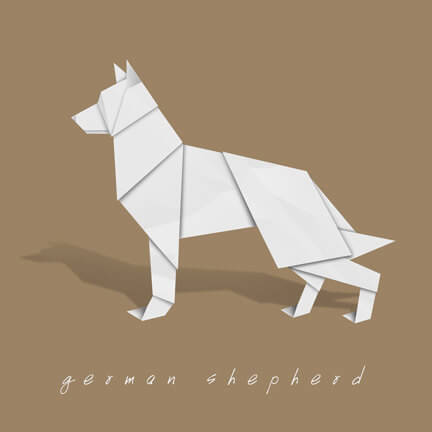 Dog and Puppy Origami Logo Design