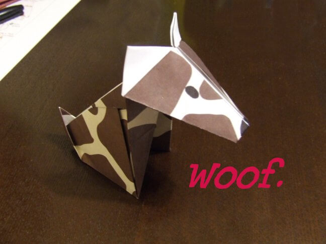 Dog and Puppy Origami Tutorials, Photos, How to make origami dog and puppy