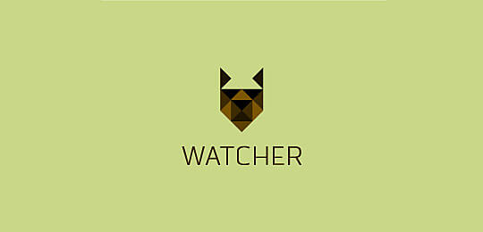 Dog and Puppy Origami Logo Design
